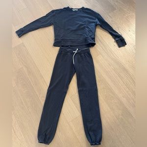 Navy Perfect White Tee Sweatshirt and Joggers Set